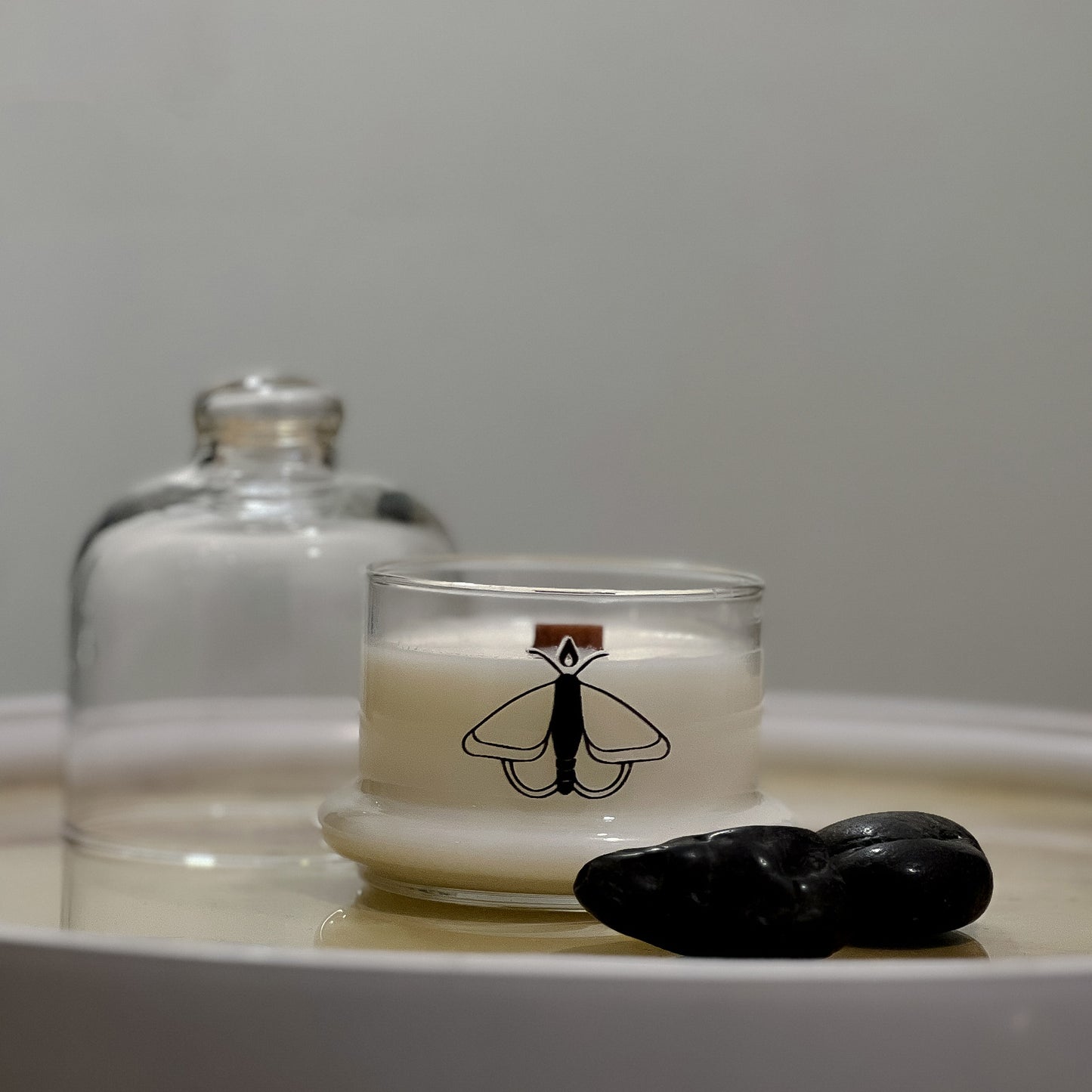 message cloche candle