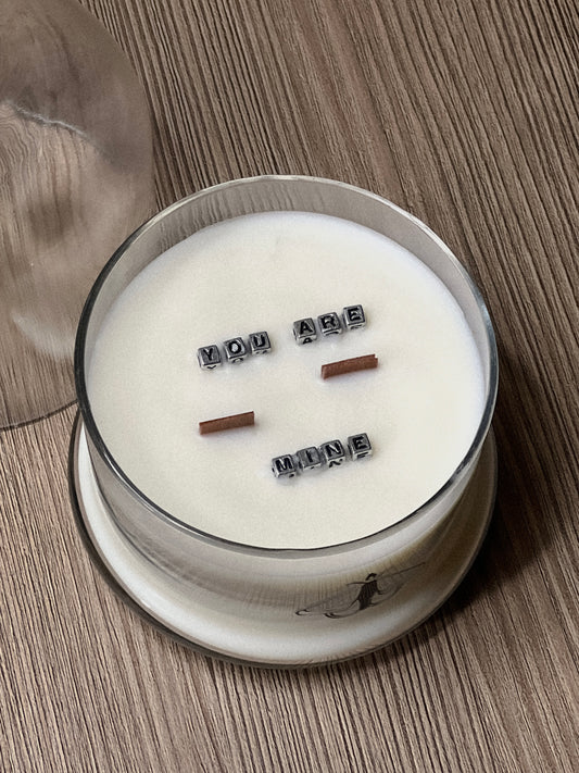 message cloche candle